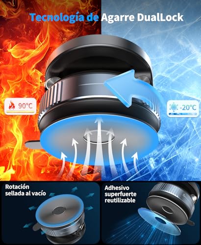 Beeasy para Magsafe Cargador Inalámbrico Coche 15W Carga Rápida, Magnetico Soporte Móvil Coche con Ventosa, Salpicadero Soporte Telefono 360° Rotación para iPhone 17/16/15/14/13/12 Pro MAX, Negro - imagen 5