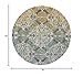 SAFAVIEH Evoke Collection Area Rug - 3' Round, Grey & Ivory, Medallion Damask Design, Non-Shedding & Easy Care, Ideal for High Traffic Areas in Living Room, Bedroom (EVK230D)