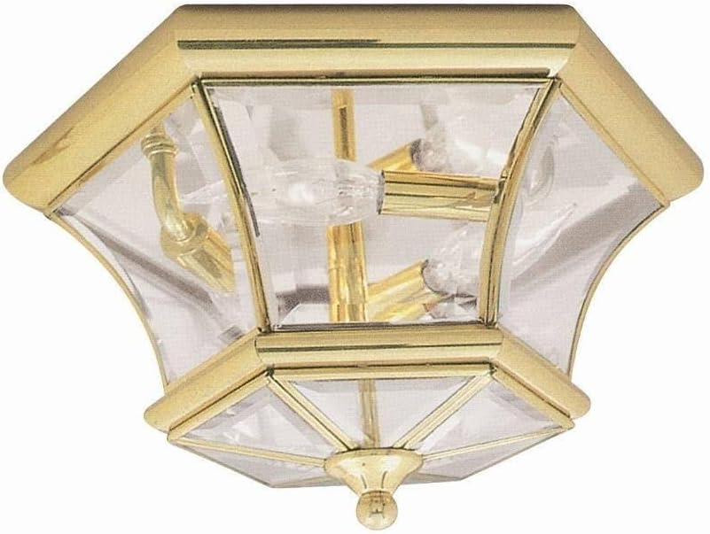 Lighting 7053-02 Monterey/Georgetown 3 Light Ceiling Mount, Polished Brass