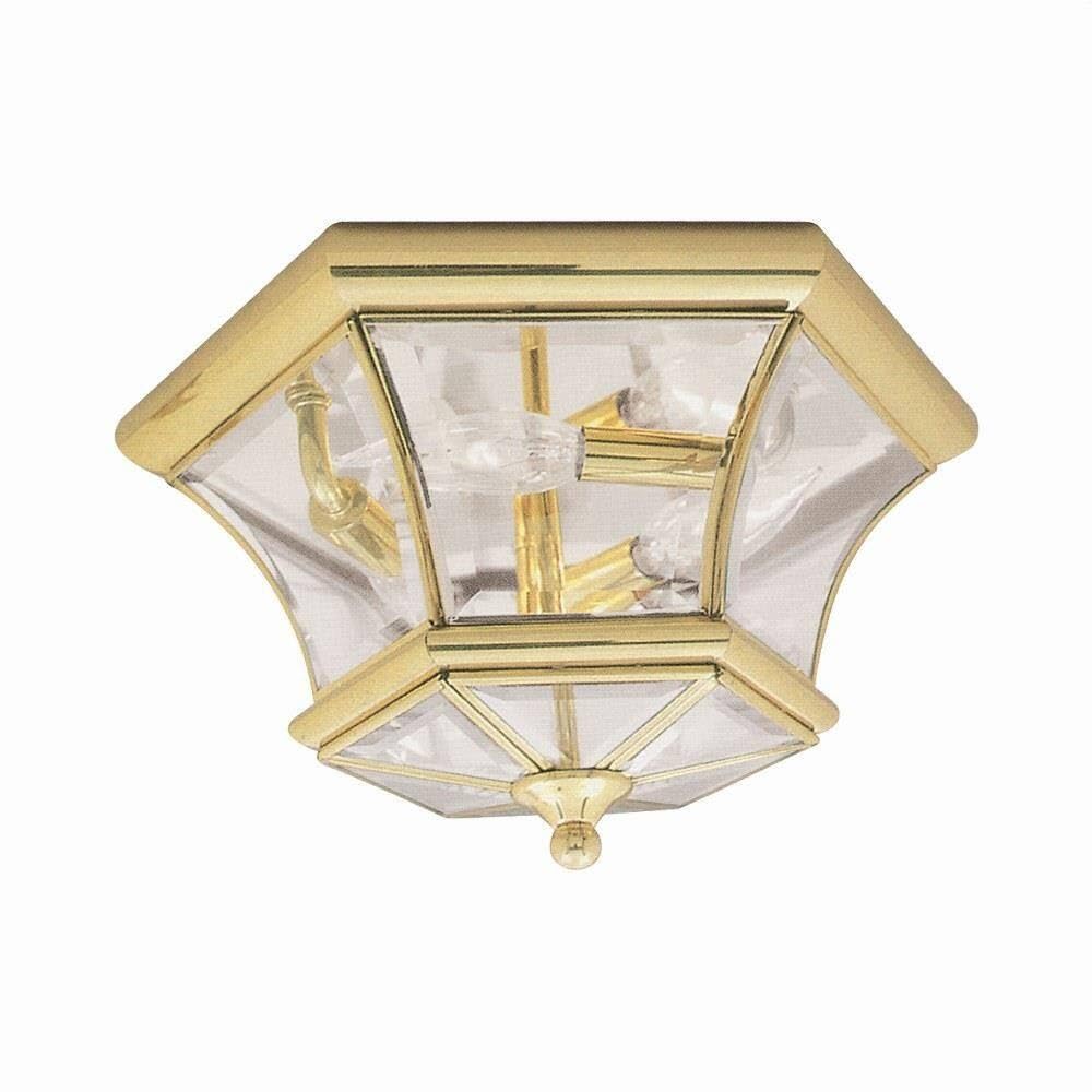 Lighting 7053-02 Monterey/Georgetown 3 Light Ceiling Mount, Polished Brass
