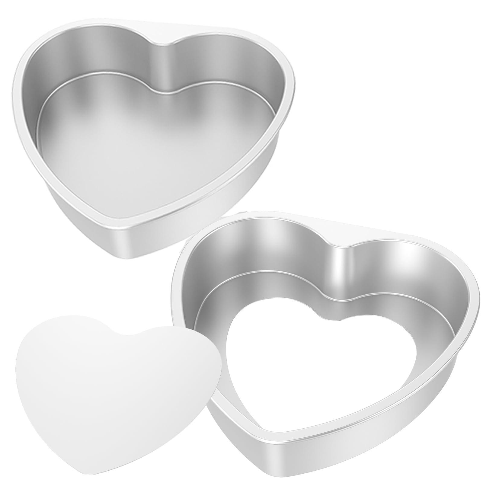 Moule à gâteau en forme de cœur lot de 2 en silicone antiadhésif 20cm