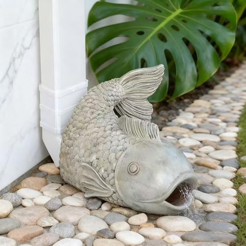 Sculpture de poisson décorative haut de gamme pour gouttière extérieure - 3