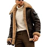 Matériaux haut de gamme : Cette veste trucker pour homme est confectionnée en cuir suédé mat de qualité supérieure et doublée de sherpa pour un toucher doux et agréable, garantissant un confort optimal. Veste décontractée : sa doublure polaire sherpa épaisse, du col à l’ourlet, vous garde bien au chaud même par temps froid.