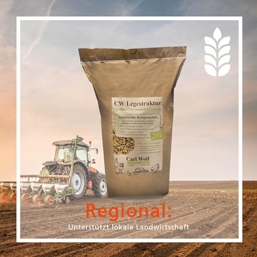 Carl Wolf Legestruktur - 3 kg - Alleinfuttermittel für Legehennen & Hühner - mit Karotte & Oregano - enthält wichtigen Nährstoffe