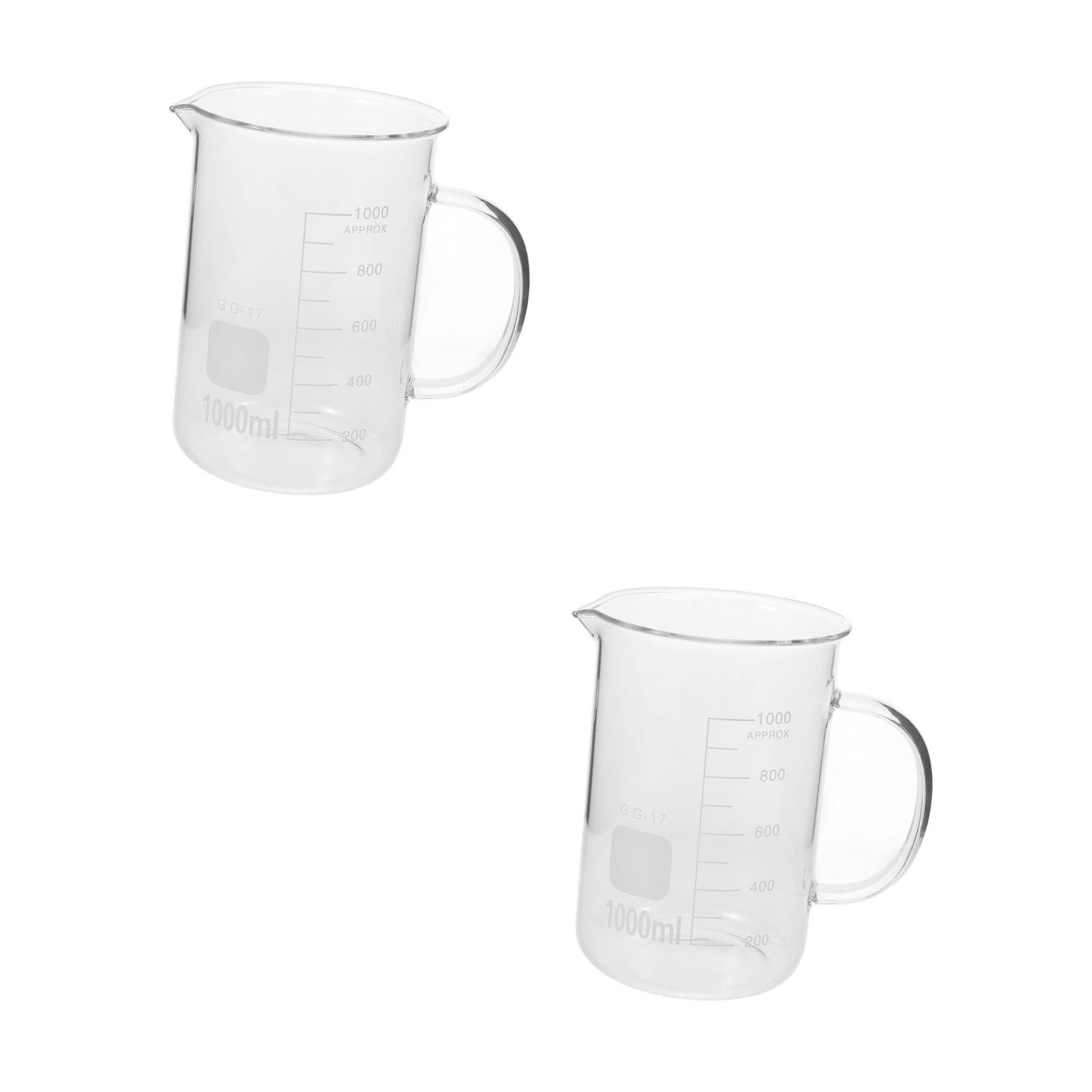 Healifty 2stücke Becher Mit Ausgießhilfe Und Ergonomischem Griff -messbecher Für Präzises Abmessen Von Flüssigkeiten Für Chemie Und Küche