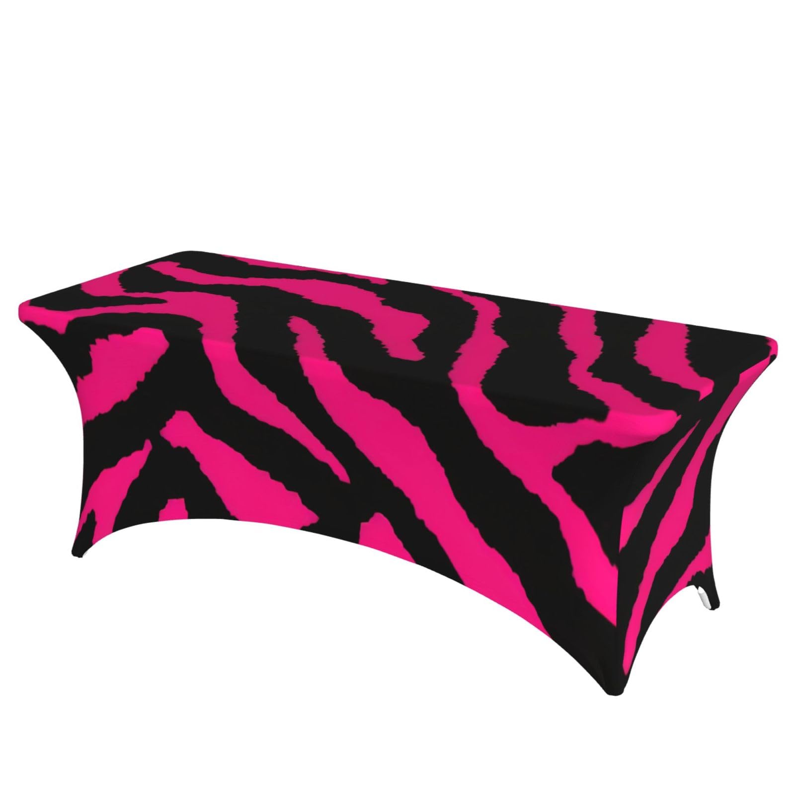 AYYQWE Zebra Tiger Leopard Pink Print Elastic Rectangular Tablecloth For Banquet Outdoor Picnics Office Table Cover
