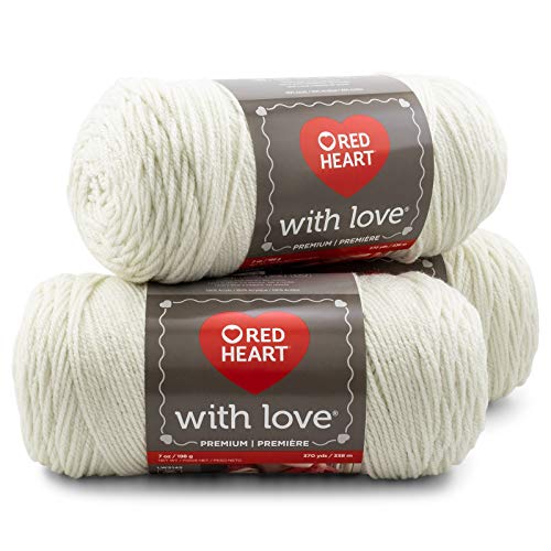 Image of Red Heart With Love Yarn, 3-Pack - Eggshell 3 Pack