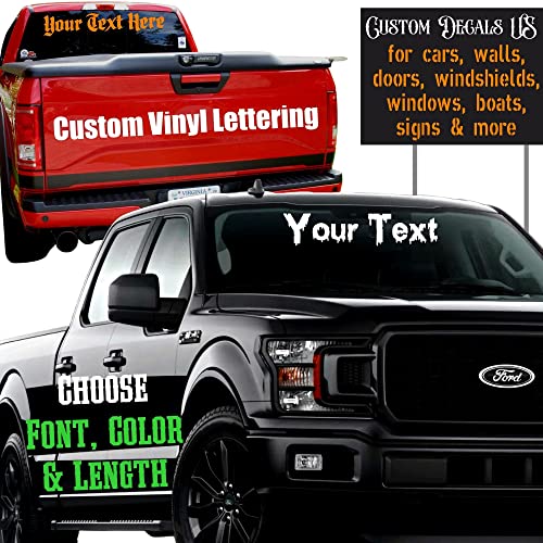 35 Inch Custom Vinyl Lettering Decal | Make Your Own Car Sticker Decal Personalized Text - Waterproof And Easy To Apply On Car, Boat, Window, Windshield, Door Or Bumper | 20 Fonts & 11 Colors #TOP6
