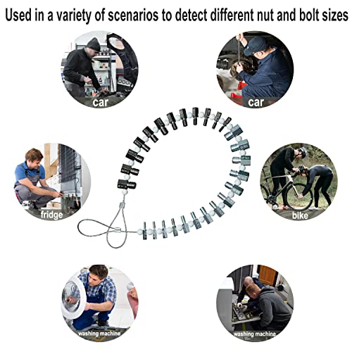 Nut & Bolt Thread Checker (Complete Sae/Inch And Metric Set) - 26 Male/Female Gauges - 14 Inch & 12 Metric - Quickly Checking Nuts And Bolts Inch Or Metric And Verifying The Size And Thread Pitch #TOP4