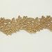 Gold metallic lace trim metallic ribbon trim by the yard for fabric Millinery accent motif scrapbooking card making lace decoration baby headband hair accessories dress accessories Bridal beaded trim by Annielov trim #294