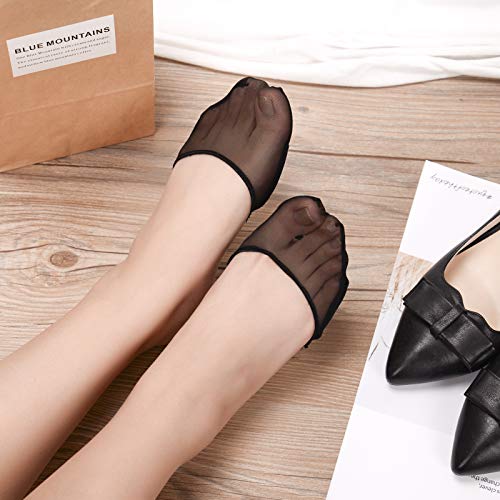 Image of Flammi 6 Pairs Ball of Foot Cushion Socks,Women's Toe Cover with Padding Toe Topper Liner Socks Non-Skid Bottom