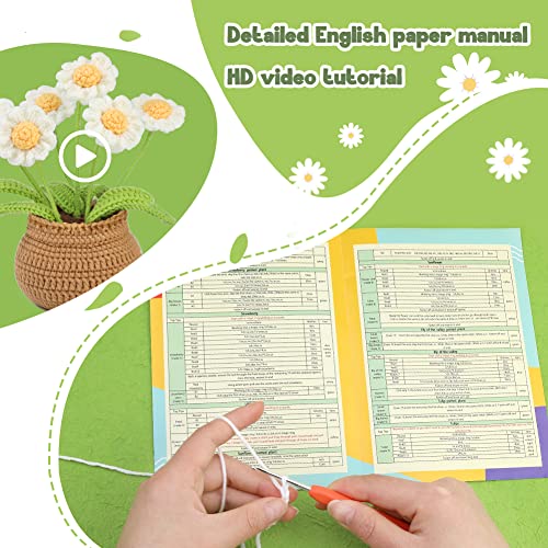 Image of kgxulr Crochet Kit, Little Daisy Knitting Kit, Crochet Kit for Beginners