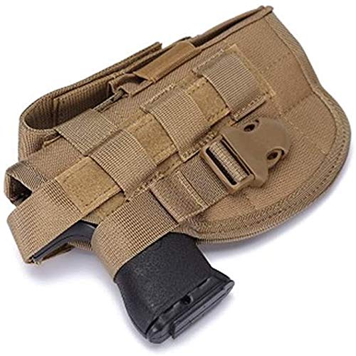 Gexgune Universal Tactical Gun Holster Right Hand Molle Pistol Holster Combat Airsoft Waist Belt Holster Black Tan Green Multicam For Right Hand (Tan) #TOP5