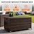 Outdoor 70 Gallon Wicker Storage Box with Waterproof Liner, Patio PE Rattan Storage Container for Outside, Deck Box with Hinged Lid for Cushions, Pillows, Towels, Horizontal Bin, Brown