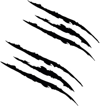 2PCS Claw Marks Decal Sticker Waterproof Headlight Decal Vinyl Sticker Decal for Sports Black