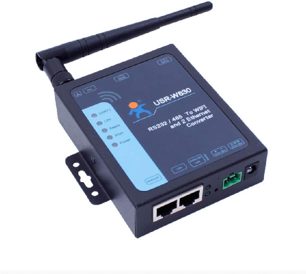 USR-W630 Ethernet Serial RS232/ RS485 to WiFi Convertor Server Modbus RTU to Modbus TCP with 2 RJ45