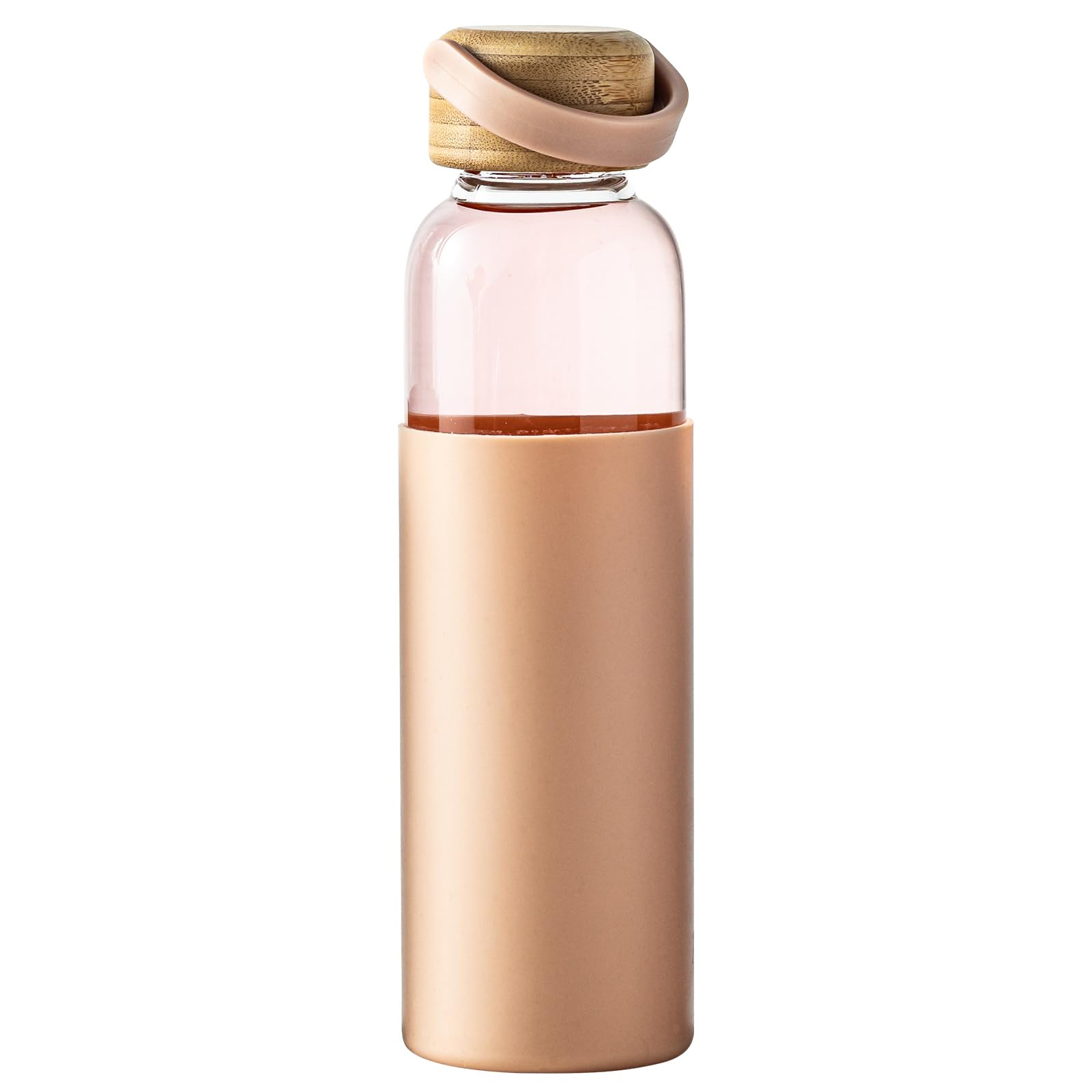 wangsdjy 21oz Borosilicate Glass Water Bottles with Silicone Non-Slip Sleeve & Leak-Proof Lid-Reusable Drink Bottle for Office,Travel,Gym,Hiking-BPA