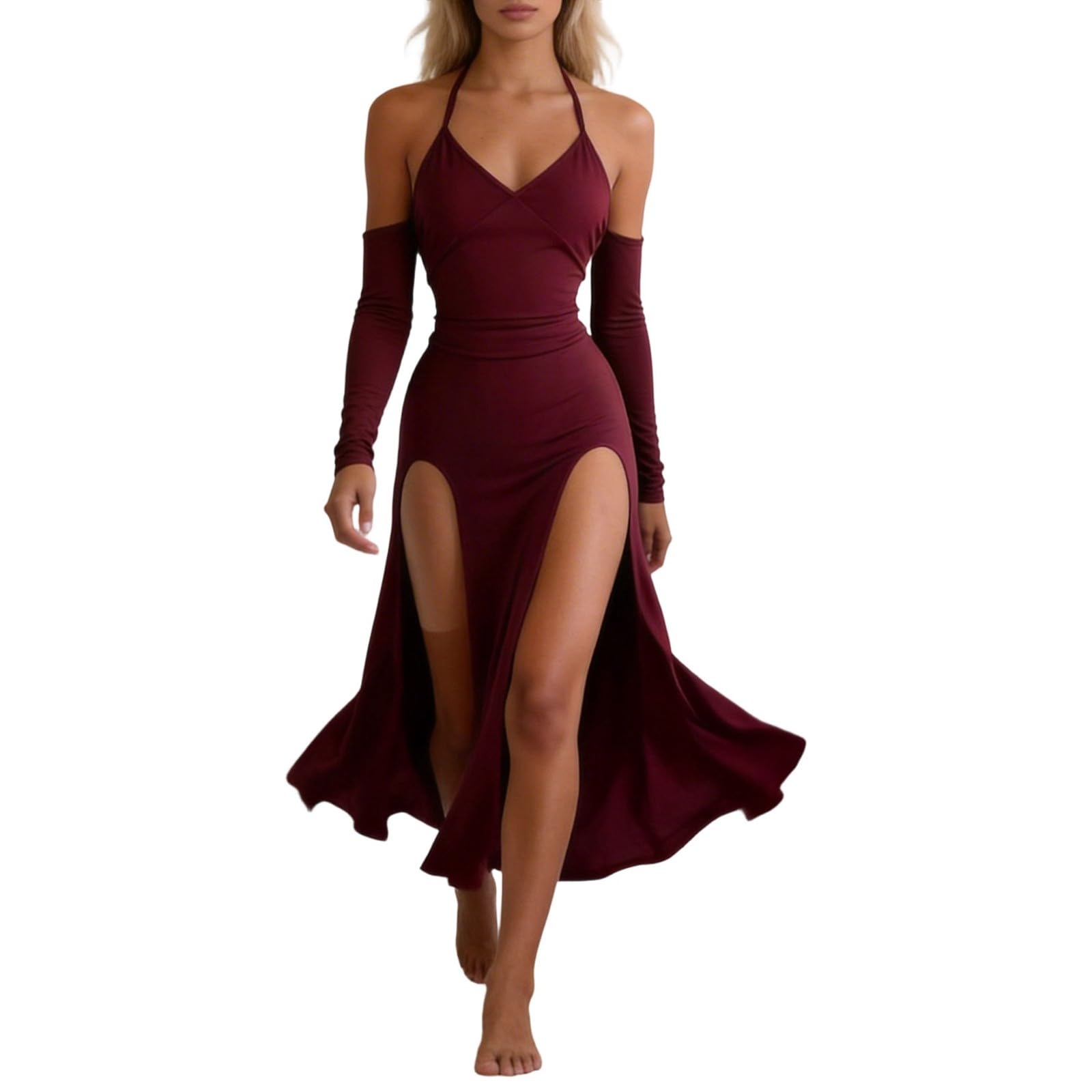 Robe de cocktail hiver longue au sol pour demoiselle d'honneur - 6