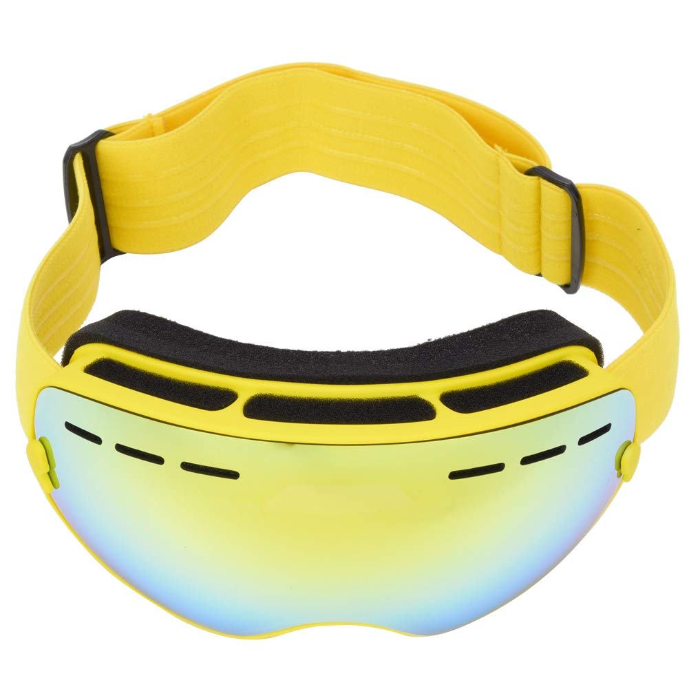 Lunettes de Ski D'extérieur, Grandes Lunettes de Protection Sphériques pour Enfants, Lunettes de Sport de Ski, Conception Respirante, Ceinture