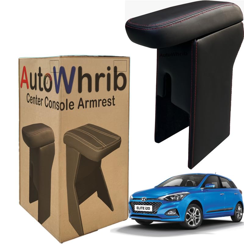 Image of Car Arm Rest For I20 Elite 2018 Armrest with Storage Box & Soft Cushion Pad, Luxury Arm Rest, Black Colour