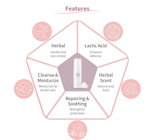 Miniatura 3 de Mousse limpiador femenino suave  Limpiador íntimo equilibrado de pH para pieles sensibles  Reduce el olor y la picazón  Con ácido láctico y vitamina