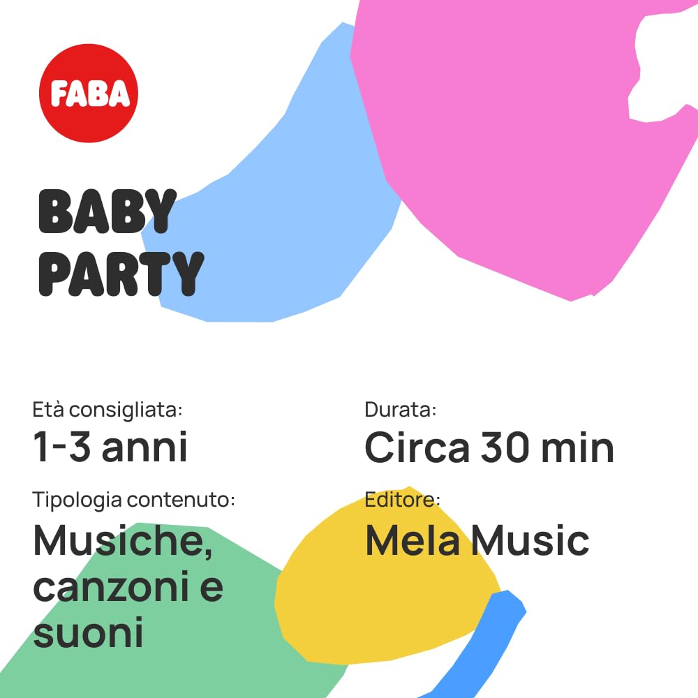 FABA Postać dźwiękowa Baby Party - Piosenki - Zabawka, Zawartość edukacyjna, wersja włoska, dzieci w wieku 0+ lat