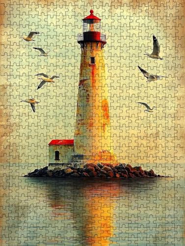 Puzzle 3000 Piezas Gaviota del Faro Rompecabezas para Regalo de Adultos
