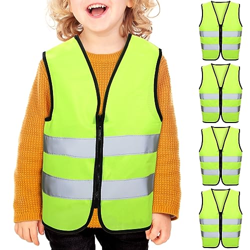 Unittype-4-Pieces-Kids-Safety-Reflective-Vest-High-Visibility Unittype 4 Pieces Kids Safety Reflective Vest High Visibility - Image 1