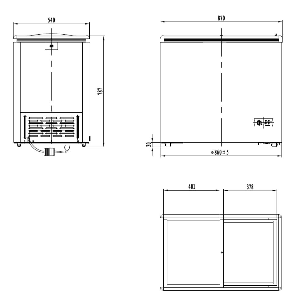 Aspes Congelador Horizontal Horeca Blanco ACHH1501DDCG. Capacidad 141 Litros, 1 Cesta, Bajo Nivel Sonoro, Eficiencia Energética Clase D