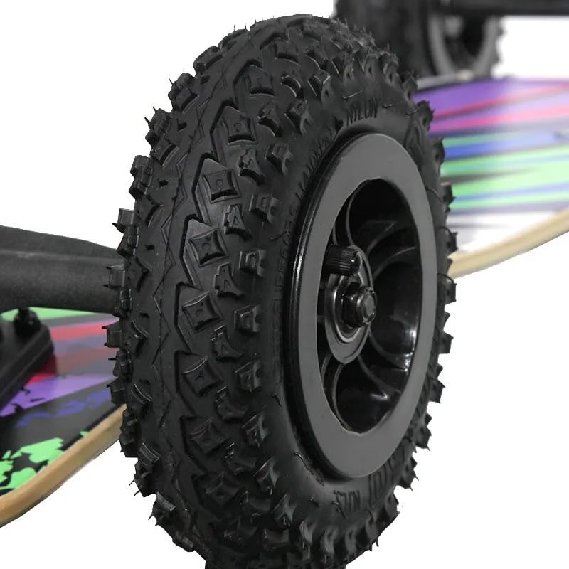 Howzit PeakFlow Mountainboard Tout-Terrain - Plateau 96cm en Bois de Bouleau 9 Plis - Trucks Type Skate 36cm & Roues Gonflables 8 Pouces - Fixations Ajustables Velcro - Idéal Freeride & Kite-Skate
