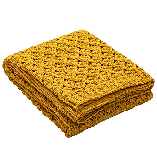 Matty-LZ Einfache Einfarbige Sanft Gestrickte Decke und Kissenbezug Cover