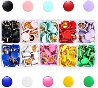 Drawing Pins, 300 Pcs Thumb Tacks Plastic Roundness Colors Push Pins Decorative Tacks for Color Cork Notice Board Thumb Tacks, Map Mark 10 Assorted Colors