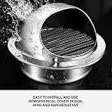 Kratka wentylacyjna ze stali nierdzewnej, okrągła pokrywa kratki wentylacyjnej z wylotem powietrza o drobnych oczkach, zewnętrzny ekstraktor do wentylacji domu (100 mm)