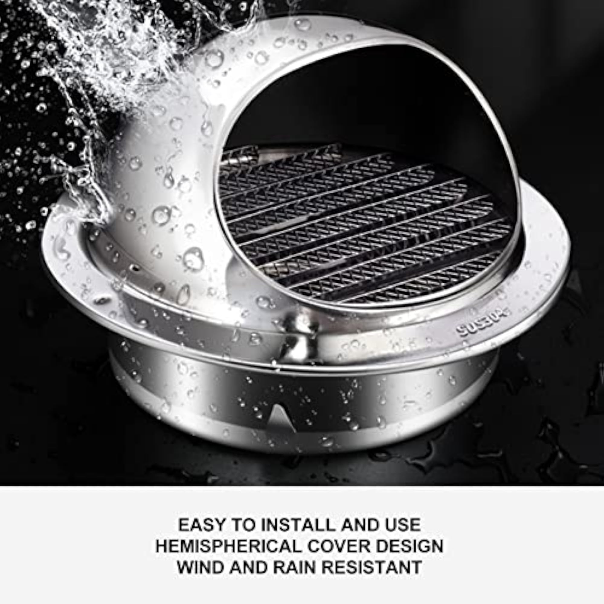 Thickened Windproof Round Ventilation Grille Cover, 110mm