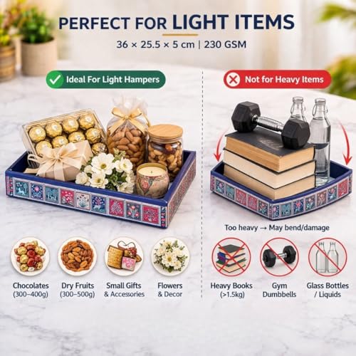 Image of SATYAM KRAFT 12 Pcs Multipurpose Folding Cardboard Gift Box | Premium Paper Hamper Empty DIY Tray for Wedding, Birthday, Gifting, Gift Packaging, Festive Foldable Hampers, Return Gifts (Golden)
