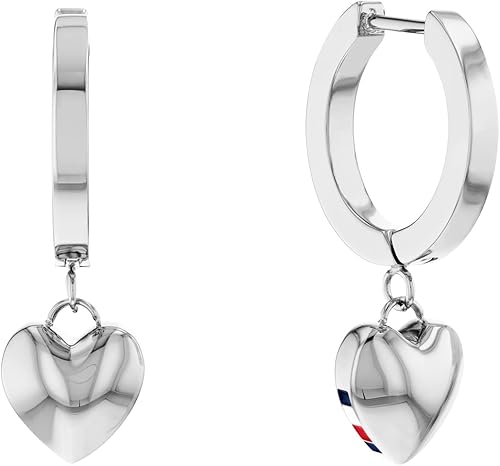 Tommy Hilfiger 2780664 Pendientes de bisagra de acero inoxidable para mujer Color Plata, Acero inoxidable, No es una piedra preciosa
