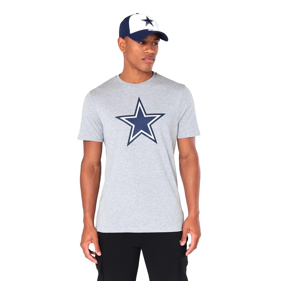 New Era Dallas Cowboys NFL Mens Primary Logo T-Shirt (US Alpha Small Regular Regular Dallas Cowboys - Heather Grey)