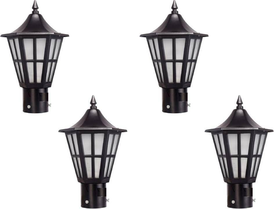 Fixed Gate Light Black Iron Glass Pack of 4 | Outdoor Garden Field Roof Entrance Lamp | Durable Weather-Resistant Decorative Exterior Lighting Fixture for Home-picture-14