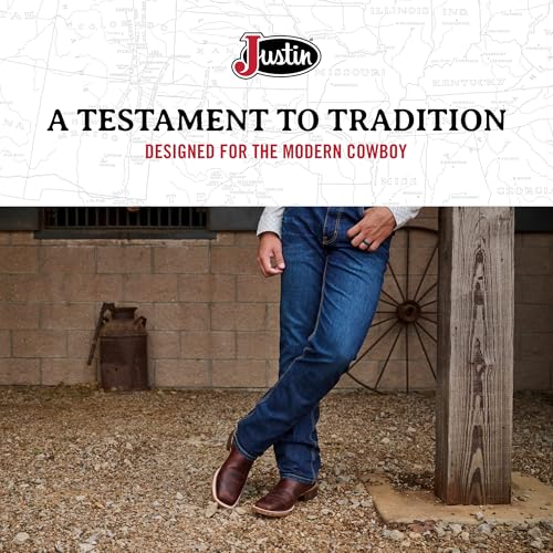 Image of Justin Caddo 11 inch Square Toe Western Boots for Men