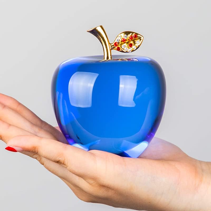 Crystal Ornament Blue Fruits Glass Fruit Figurine Handmade Art Gift for Christmas Birthday Ornament