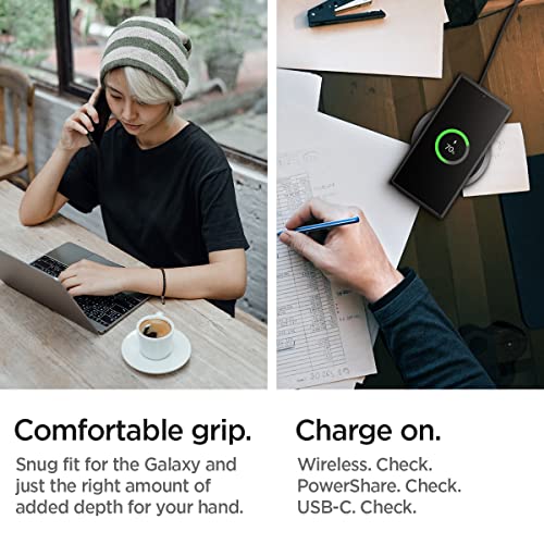 Image of Spigen for Galaxy S22 Ultra Case, Ultra Hybrid [Anti-Yellowing] [Compatible with Fast Wireless Charging] - Matte Black