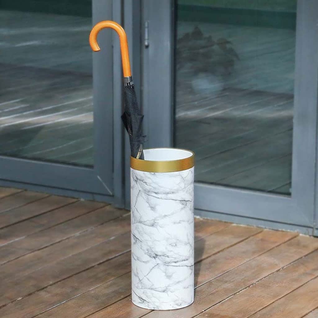 Portaombrelli Portaombrelli in Plastica Moderno Modello in Marmo Porta Dell'ufficio Portaoggetti Corridoio Casa Dell'hotel Contenitore Ombrelli(A-White)