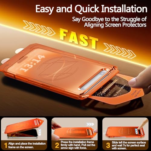 Image of 2 Pack for iPhone 17 Pro Max Screen Protector, [9H Hardness] Tempered-Glass Screen Protector, Full Coverage Tempered Glass Film with Easy Installation Tool, HD Clear, Scratch Resistant