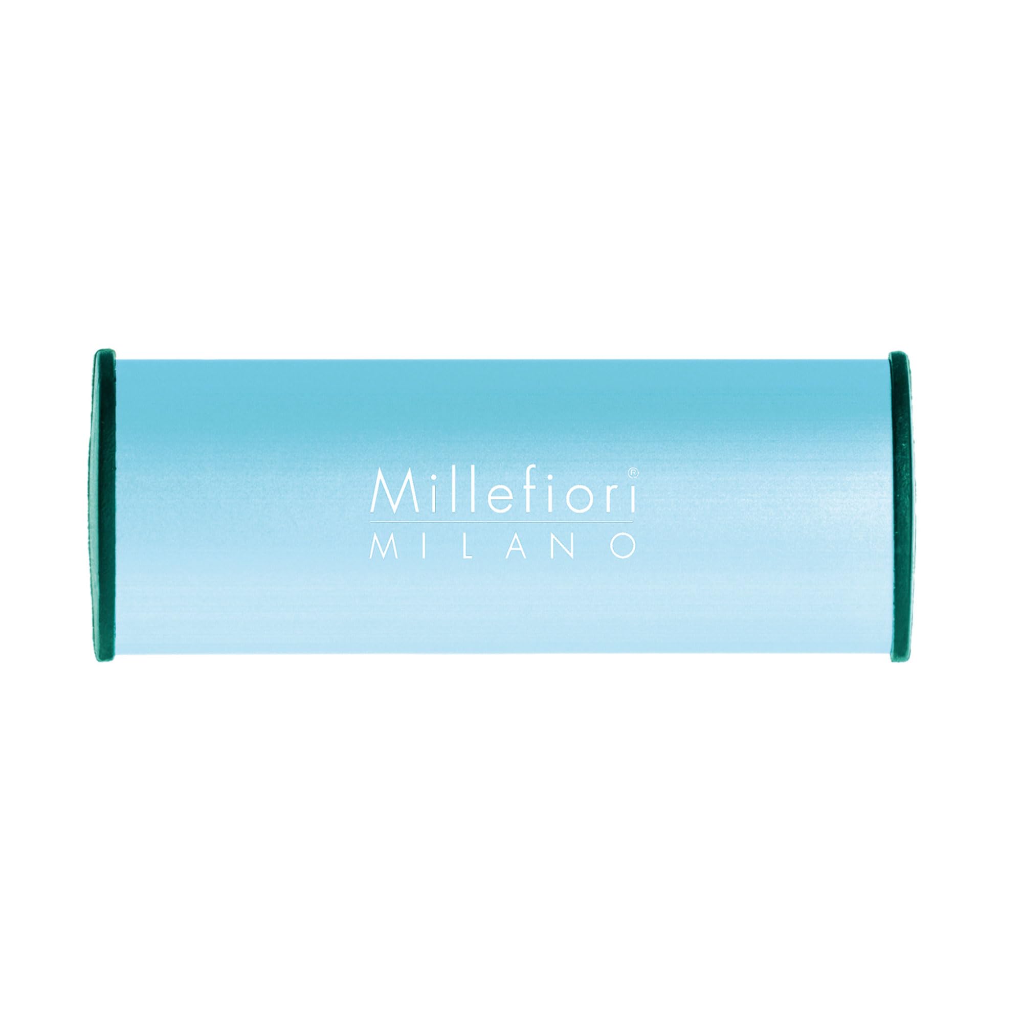 Millefiori Turquesa Milano Ambientador Coche Icon Nero Con Clip Universal – Fragancia Amaderada Especiada Con Patchouli, Vainilla Y Canela, Color Azul Claro