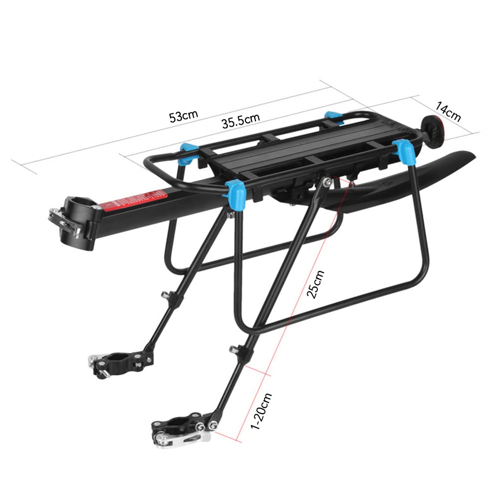 Kavolet Gepäckträger Mountainbike, Universal Fahrrad-Gepäckträger Schnellverschluss Einstellbare Fahrradgepäckträger mit Kotflügel, MTB Gepäckträger, Maximalbelastung 50kg, aus Aluminiumlegierung