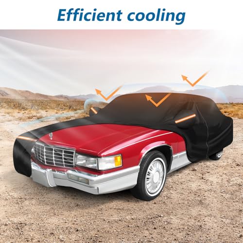 Image of Car Cover for Cadillac Deville 1985-1993 Sedan 4 Door Waterproof | All Weather Full Car Cover with Door Zipper Car Covers for Automobiles for Sun Rain Snow Protection