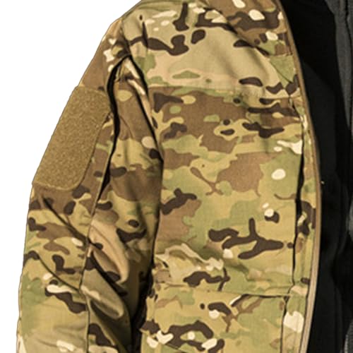 Men's Camouflage Hooded Jacket Outdoor Waterproof Soft Shell Tactical Jackets Camo Lightweight Outdoor Hiking Coat, Camouflage 1, M - Image 5