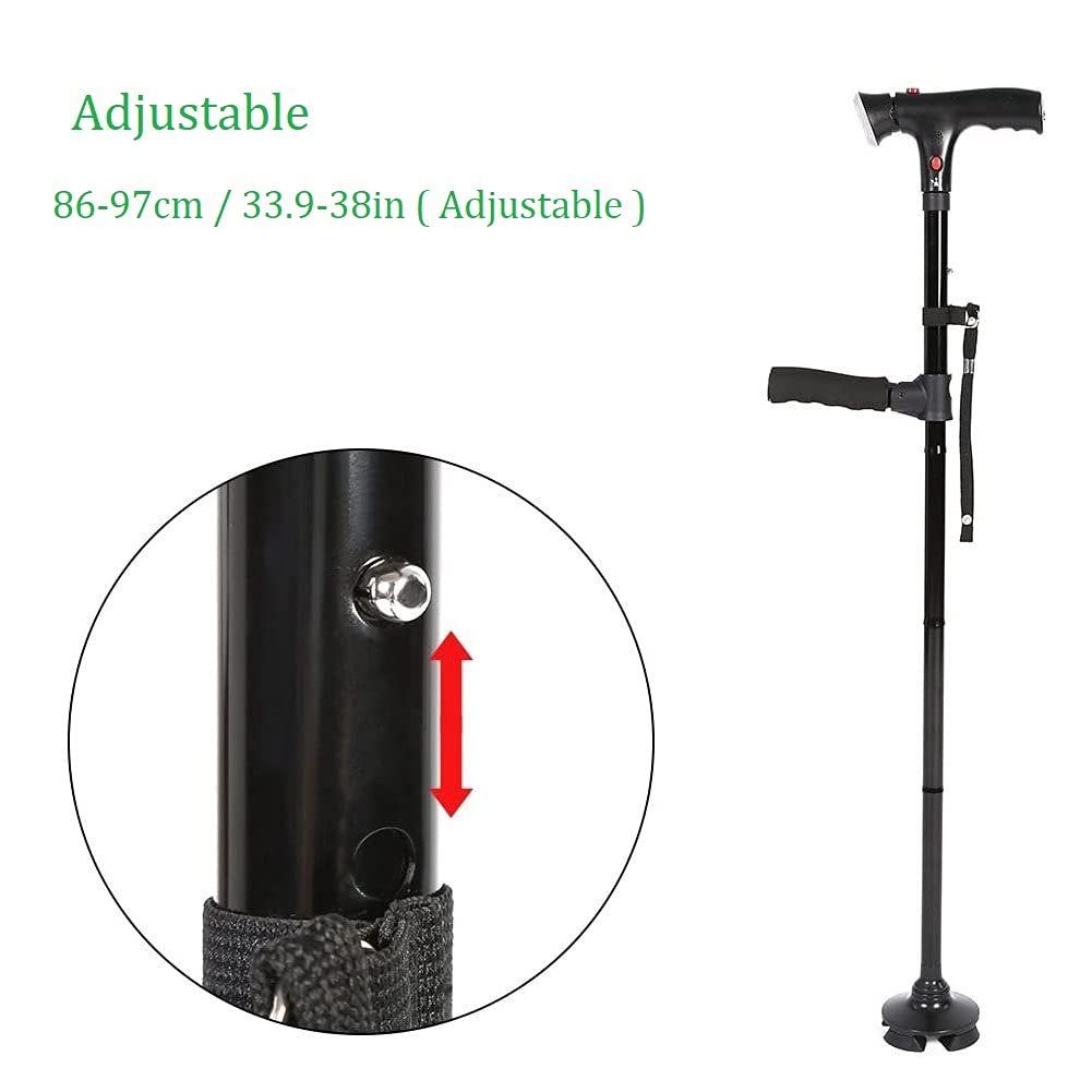 Folding Cane with Led Light, Adjustable Canes and Walking Sticks for