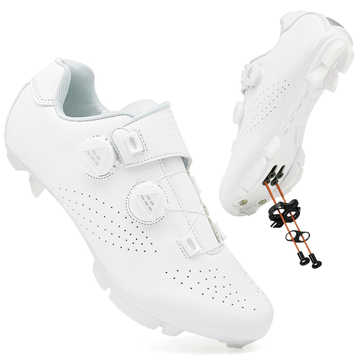 Zapatillas de Ciclismo Montaña para Hombre, Zapatillas Bicicleta | Zapatos de MTB Respirables Antideslizantes Compatibles con SPD System para Deportes al Aire Libre