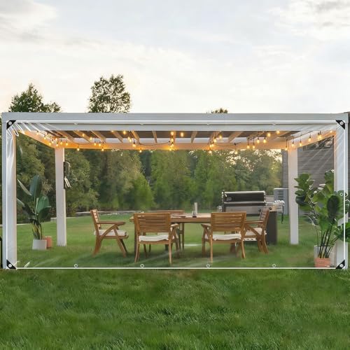 Lona transparente impermeable contra lluvia y sol para proteger muebles 2